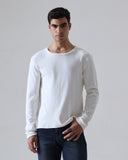The Ribbed Crewneck | White