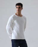 The Ribbed Crewneck | White