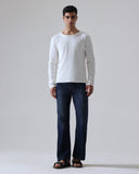 The Ribbed Crewneck | White