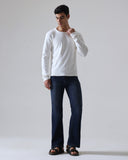 The Ribbed Crewneck | White