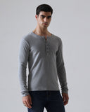 Vincent Ribbed Henley | Gray