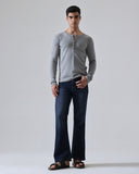Vincent Ribbed Henley | Gray